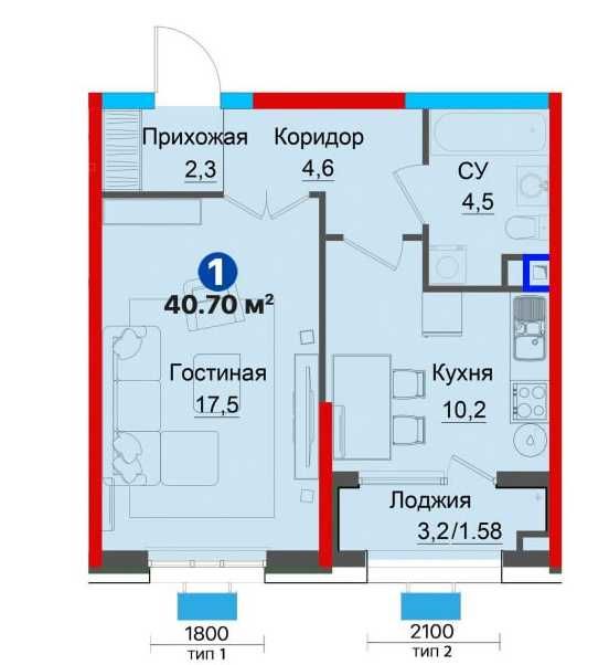30% Чегирмада 1-хонали КАМФОРТ хонадон срочна сотилади (707)