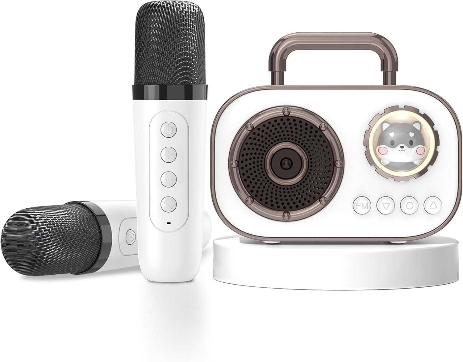 Set 2 Microfoane Karaoke Wireless cu Difuzor Portabil