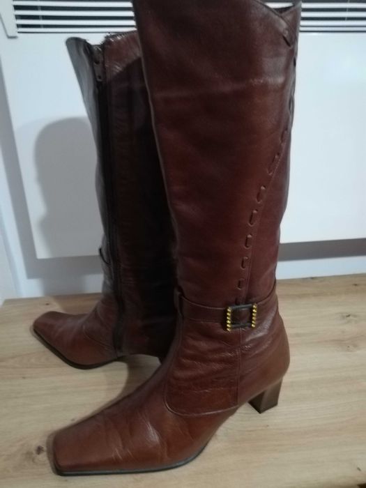 Cizme dama, lungi, piele naturala, maro , marimea 39