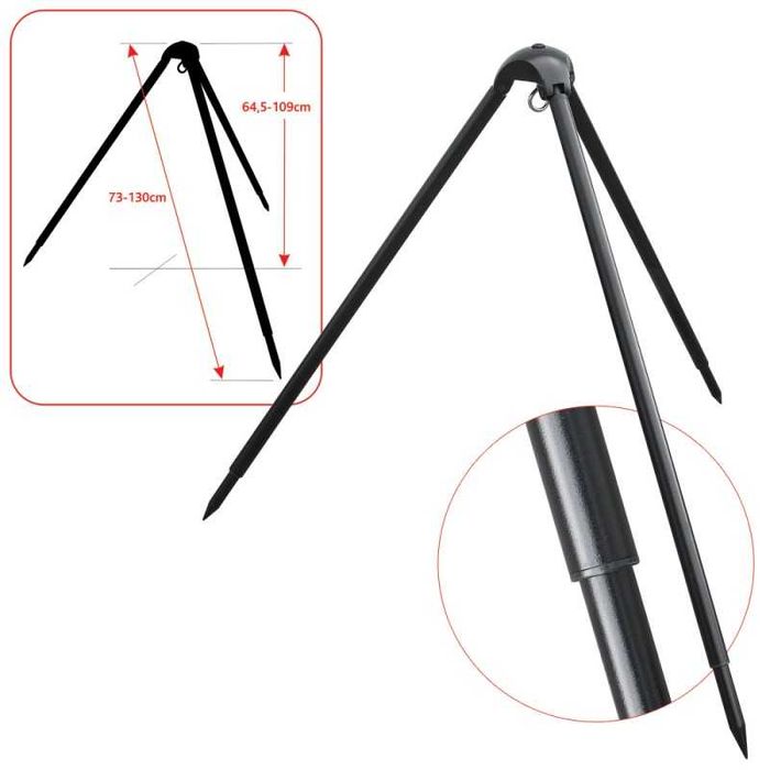 Tripod din aluminiu recomandat cântăririi peștilor mari