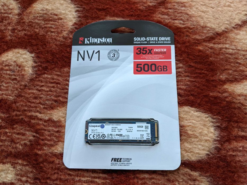 М2 ССД Kingston 500GB жесткий диск SSD M2 NVMe PCIe 3.0 x4 500 ГБ