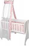 Set  baldachin ,aparatoare si pilota patut bebe roz
