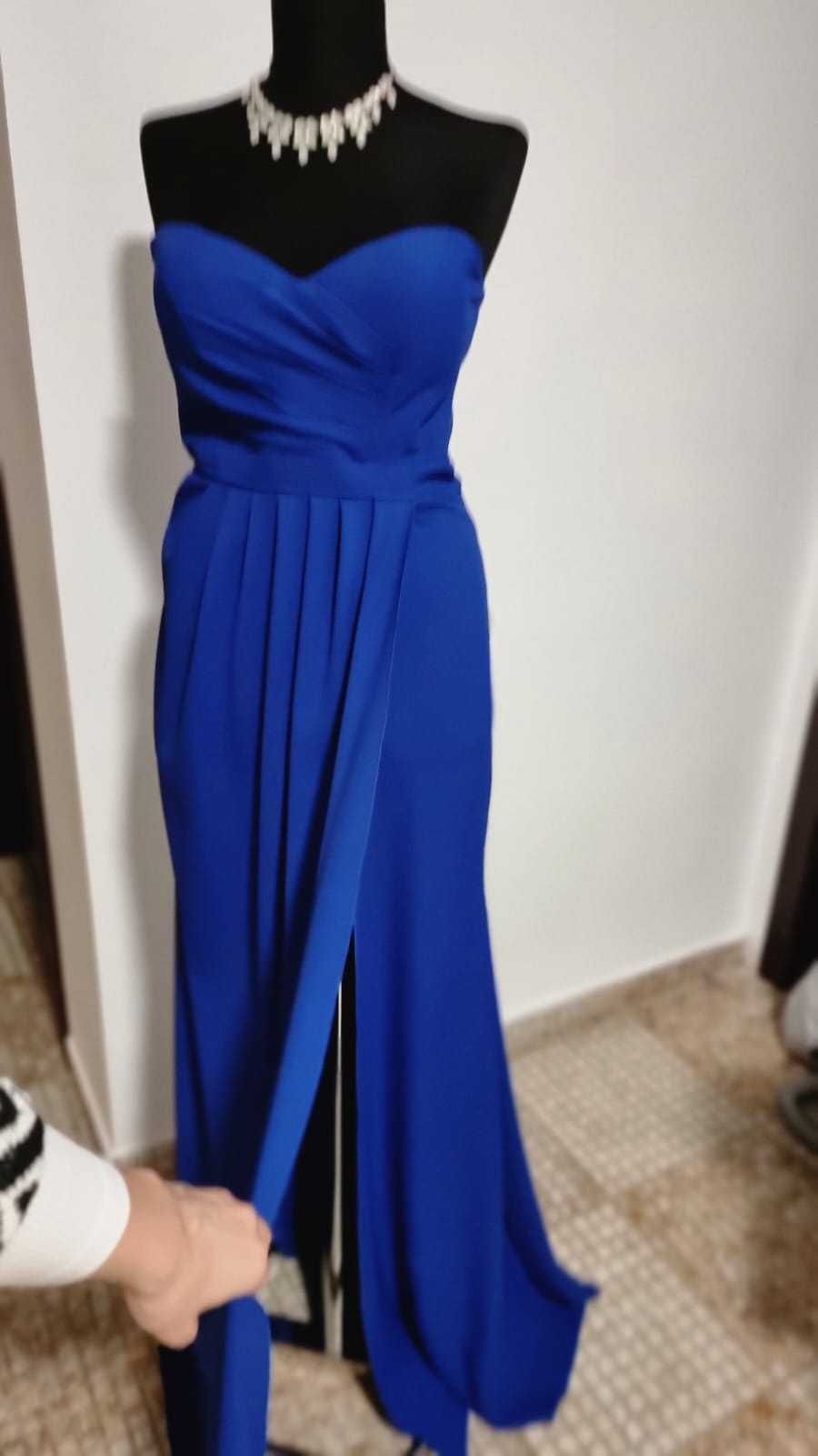 Rochie, lungă, albastră, măr. M