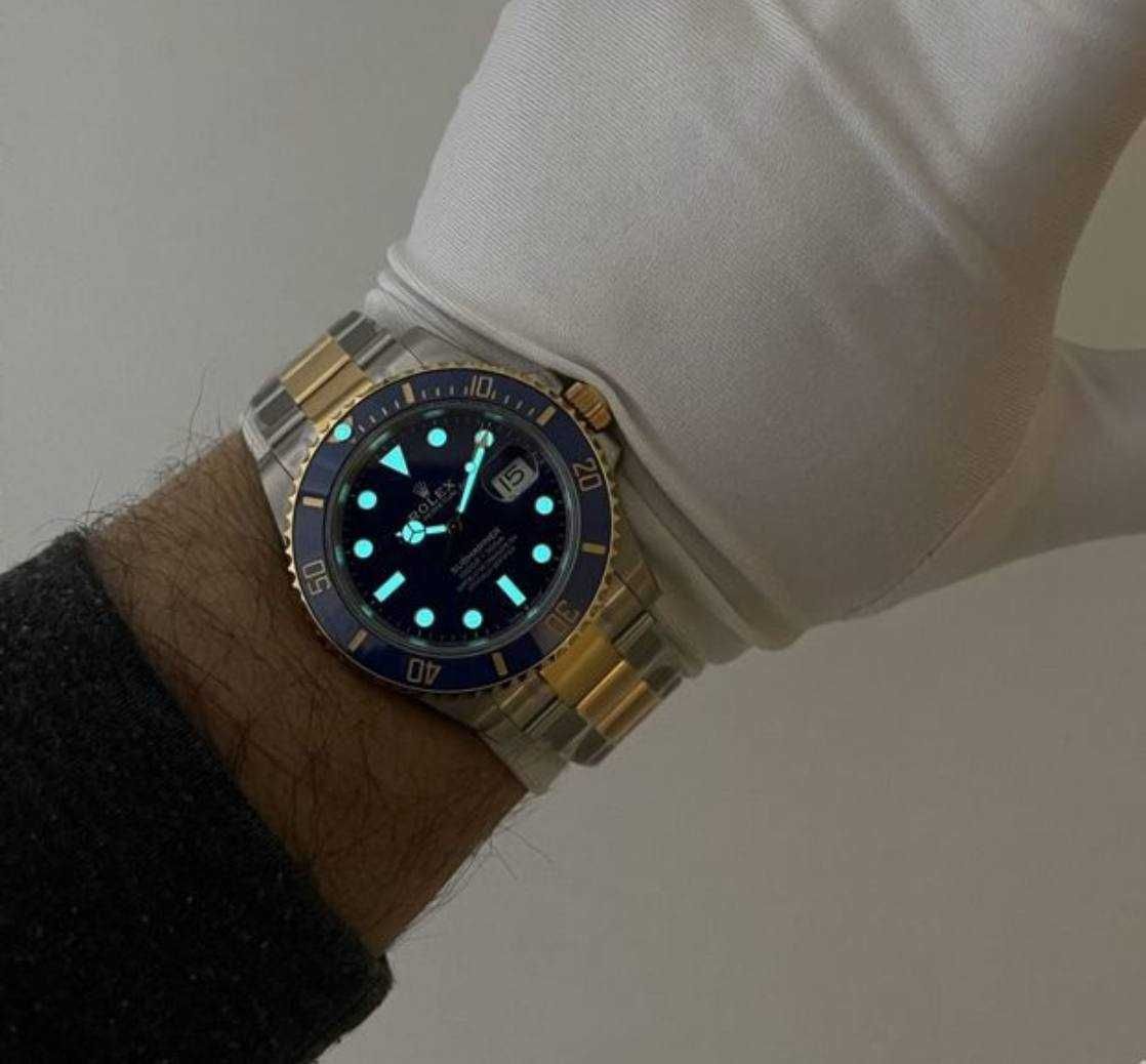 Rolex submariner date bicolor blue dial