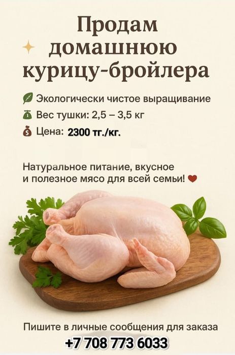 Продам домашнее мясо курицы
