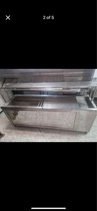 Топла, студена витрина за продажба на продукти в гастронорми, бенмарит