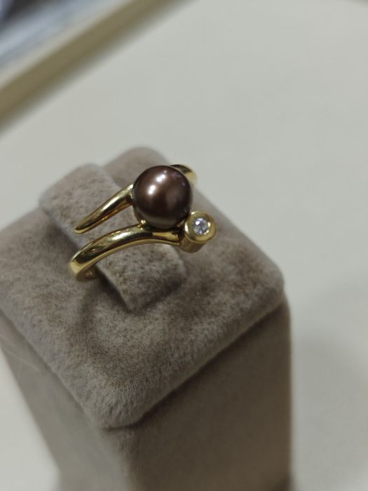 Inel cu perla aur 18k 4.93gr (r)
