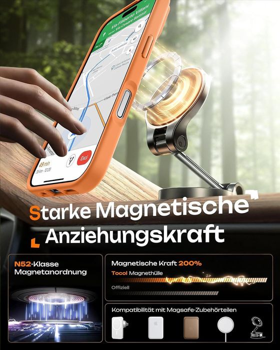 Матов magsafe кейс за apple iphone 17 - оранжев