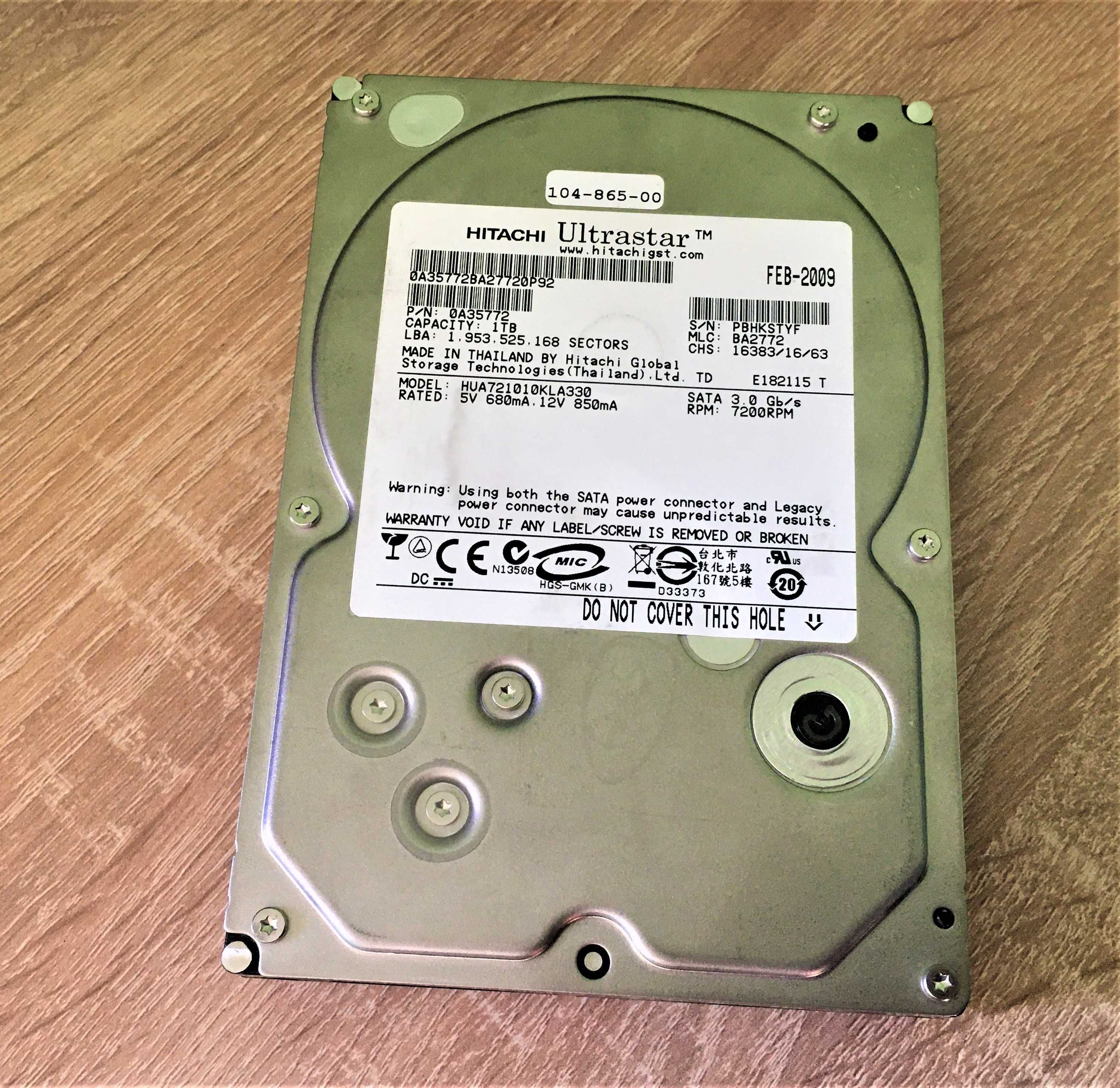 hard disk server HDD 1 TB Hitachi Ultrastar, SATA 3.0 gb/s, 7200 RPM