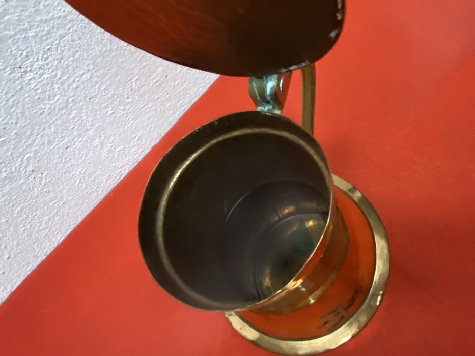 Медна кана с месингова дръжка Англия 1900 1930 декоративна