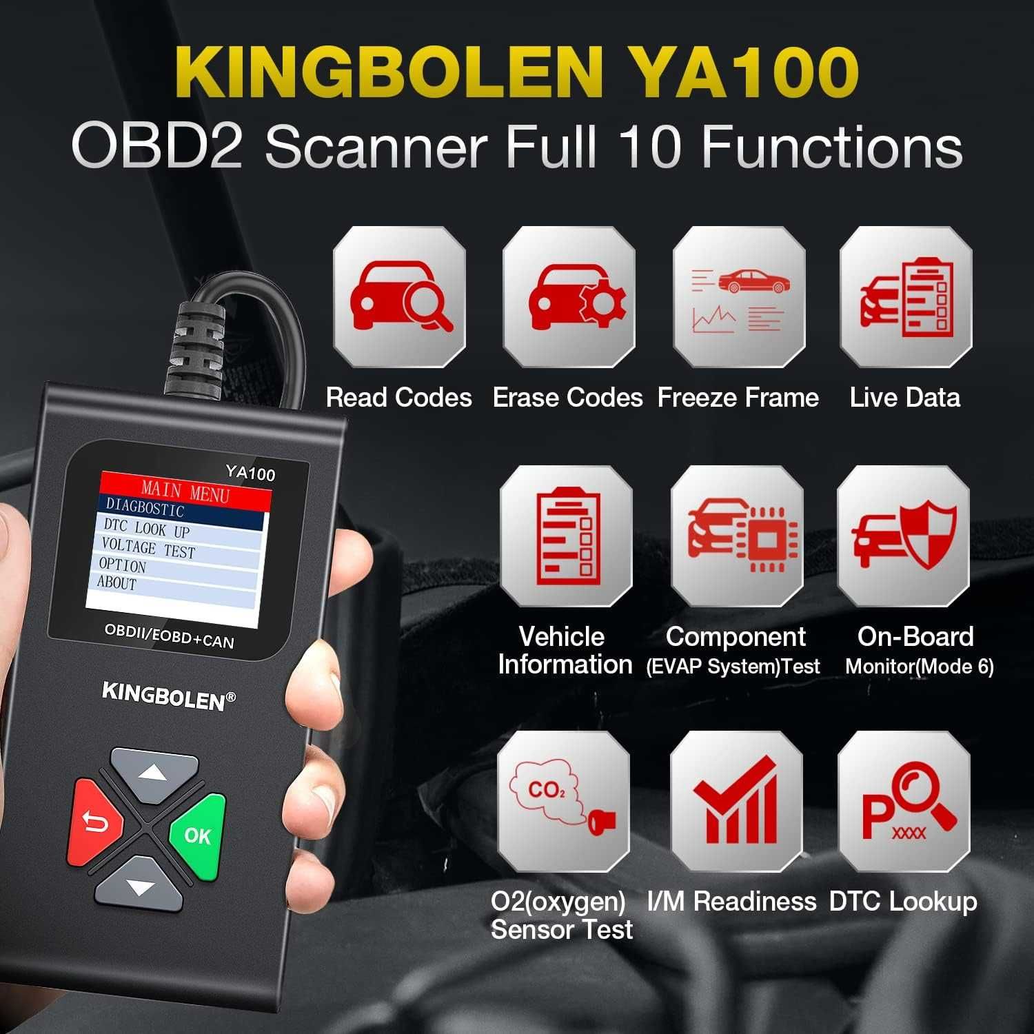 OBD2 скенер Kingbolen YA100