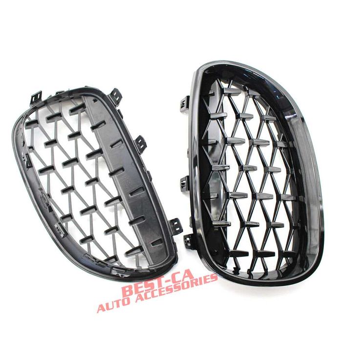 Set Grile Nari Diamond Style pentru BMW Seria 5 E60 E61 Negru Lucios