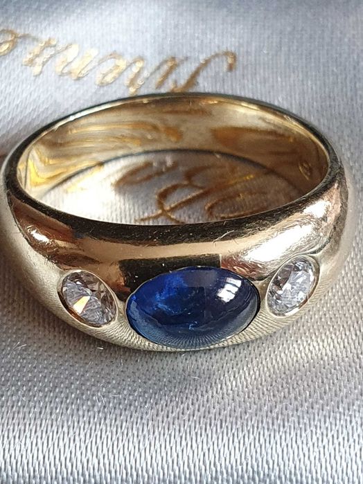 Elegant GYPSY aur cu safir CEYLON si diamante naturale VS