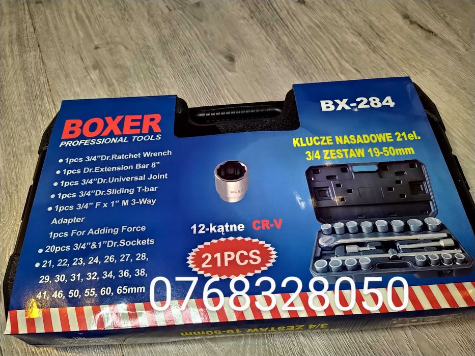 Set 21 chei tubulare Profesionale Boxer 12 puncte 3/4" 19-50mm