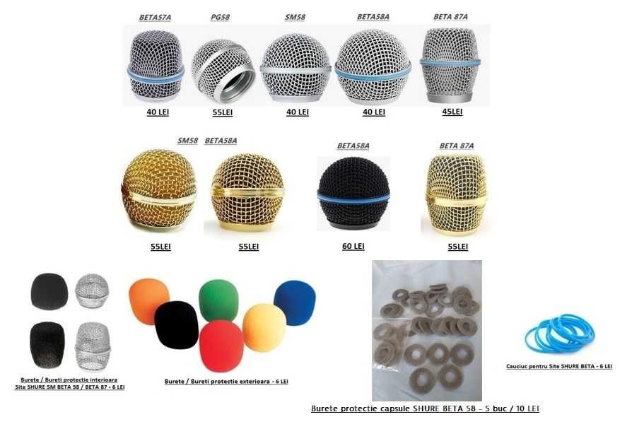 Sita / Plasa de microfon , Burete / Bureti protectie SHURE SM/Beta/PG