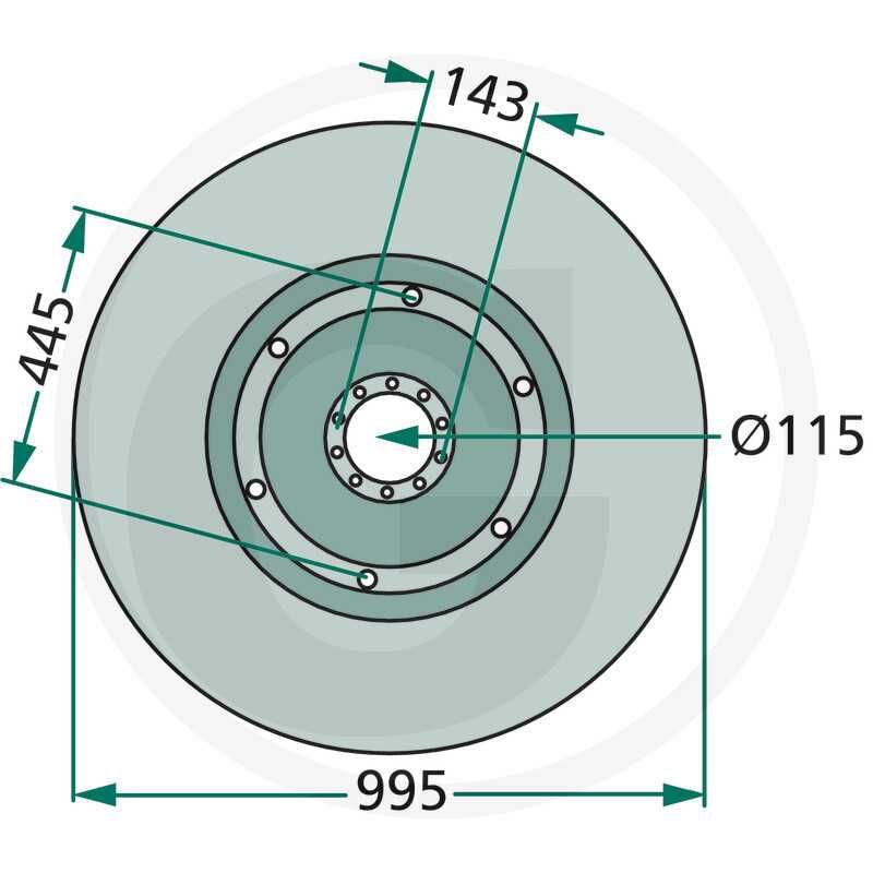 Disc taler pentru grapa DEUTZ VICON TAARUP diam 995mm