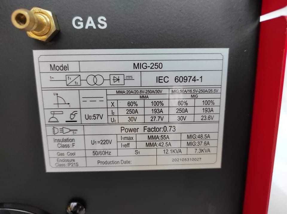 Телоподаващо устройство MIG 250A - Инверторен електрожен MMA 250А