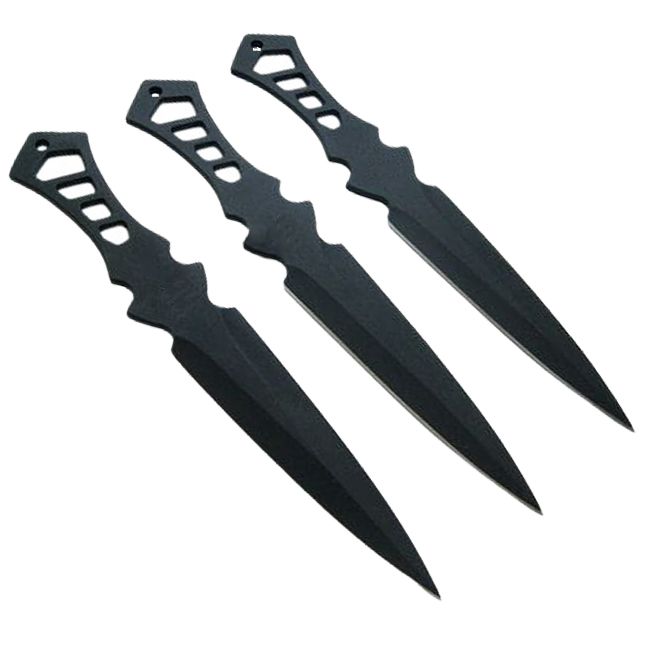 Set trei cutite aruncat IdeallStore, Anarchy Way, 19 cm, teaca inclusa
