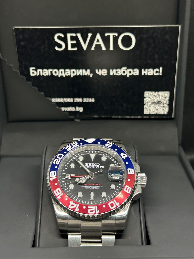 Часовник Seiko Pepsi GMT mod