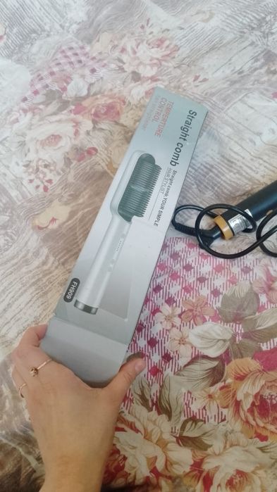 Выпримитель доя волос утюжок электрическая расческу 2в1 фен- плойка