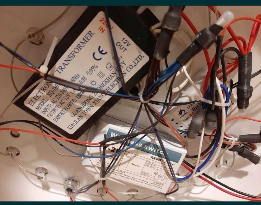 Lustra cu telecomanda si flori de sticla