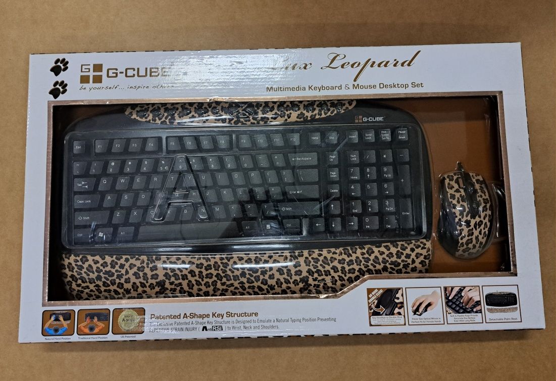 Set tastatura + mouse G-Cube GKSL-2173B Lux Leopard USB Black Brown