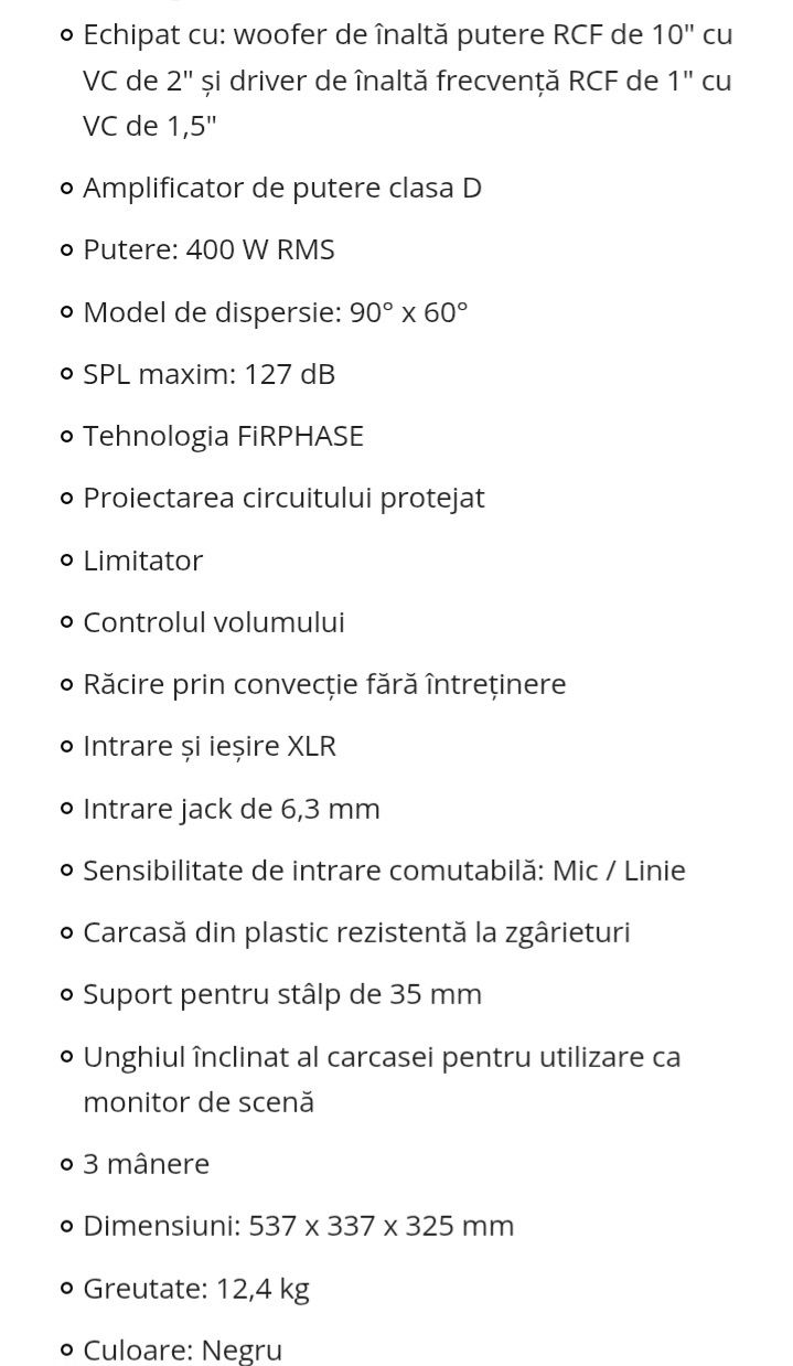 De vanzare boxaRcf 310 activa+ mixer activ Mackie Pro Fx12v3