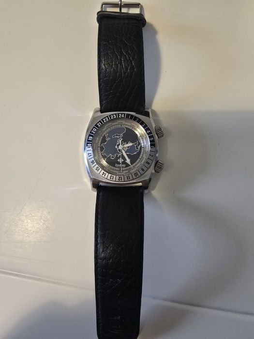 Ceas Zodiac Desert Master Blue ZO7000 GMT World Timer Men's Watch, Rar