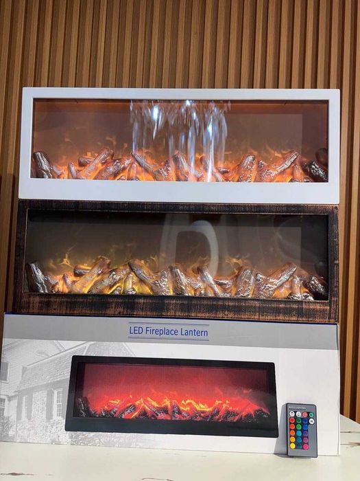 Изкуствена LED камина, Електрическа, Реалистични пламъци, 61х21х11 см