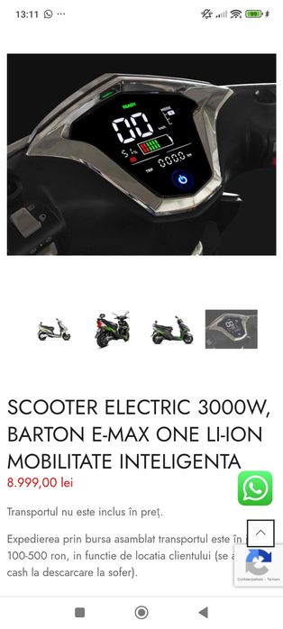 Scuter el. TELSTAR motor 3000 w, bat. 72 V 20 Ah