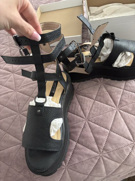 Sandale negre Piele Garkony