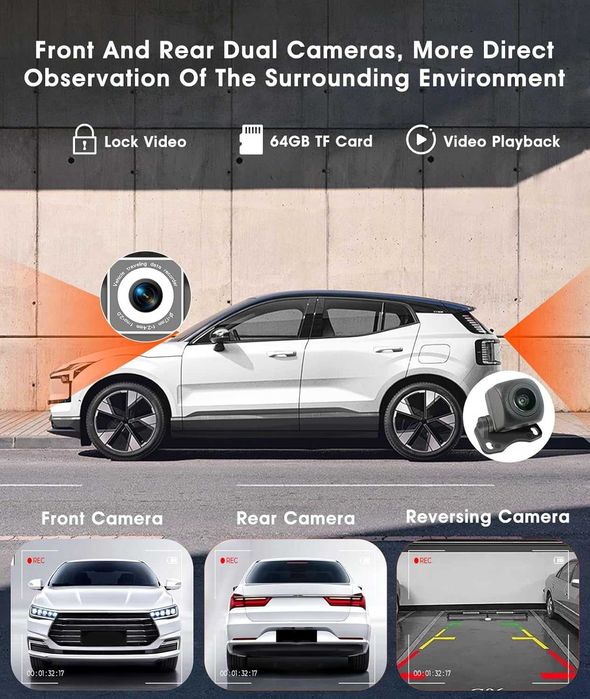 9" автомобилна уредба с вградена и задна камера, CarPlay, Android Auto