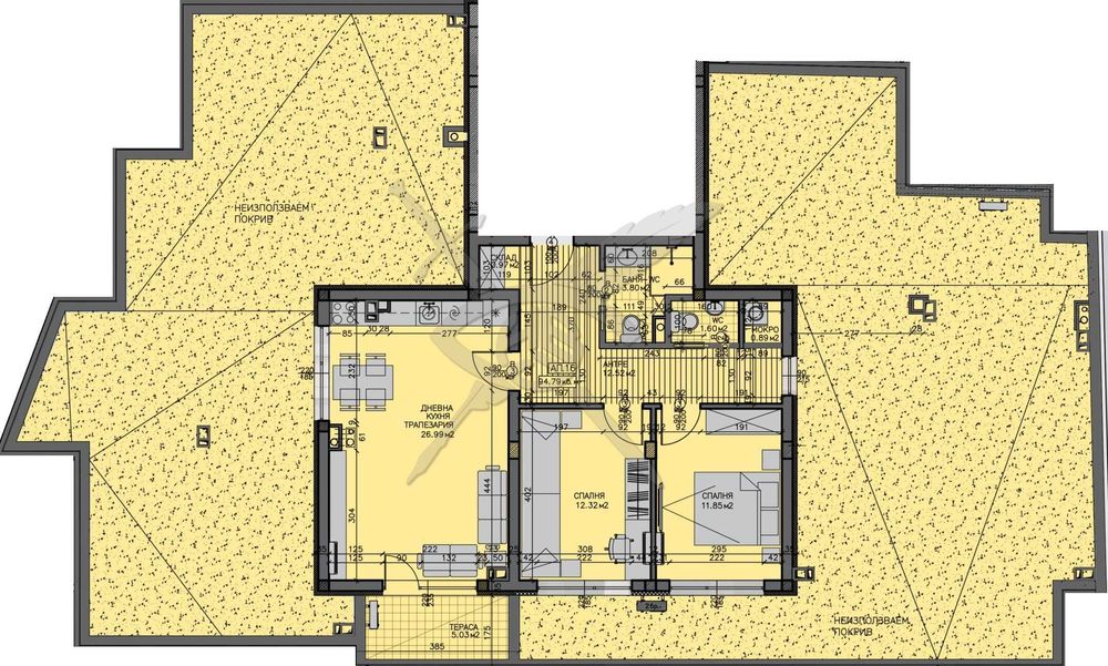 Тристаен апартамент в Зорница 1324 - 37687
