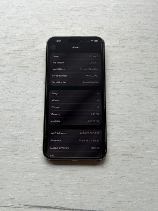 Гаранционен iPhone 15 Pro Max 256 Gb Natural Titanium