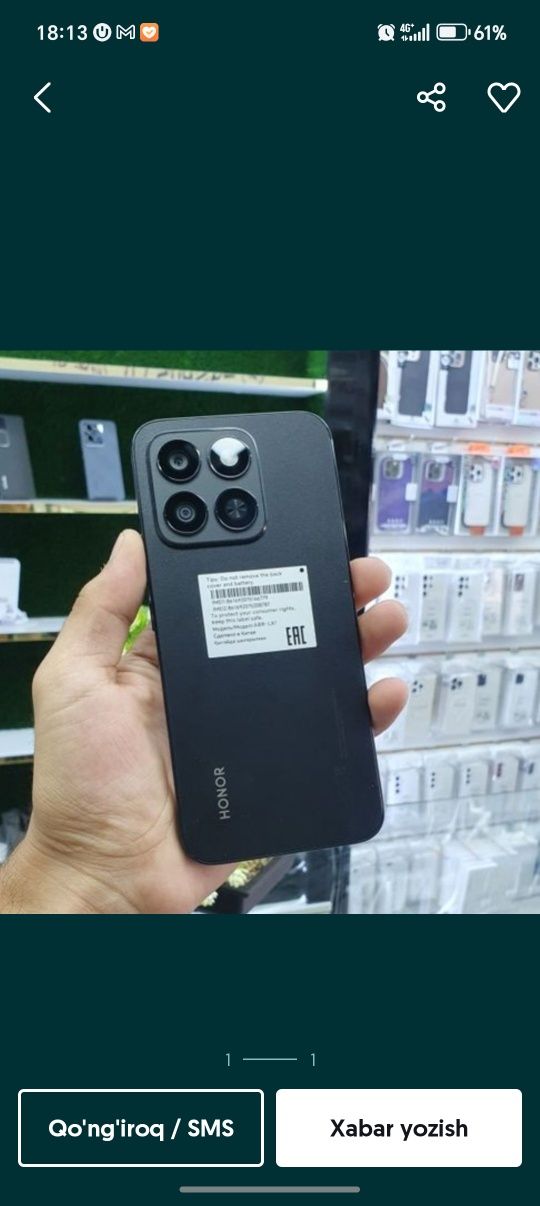 Honor x8c 6/128 1 oy bo'ldi olinganiga