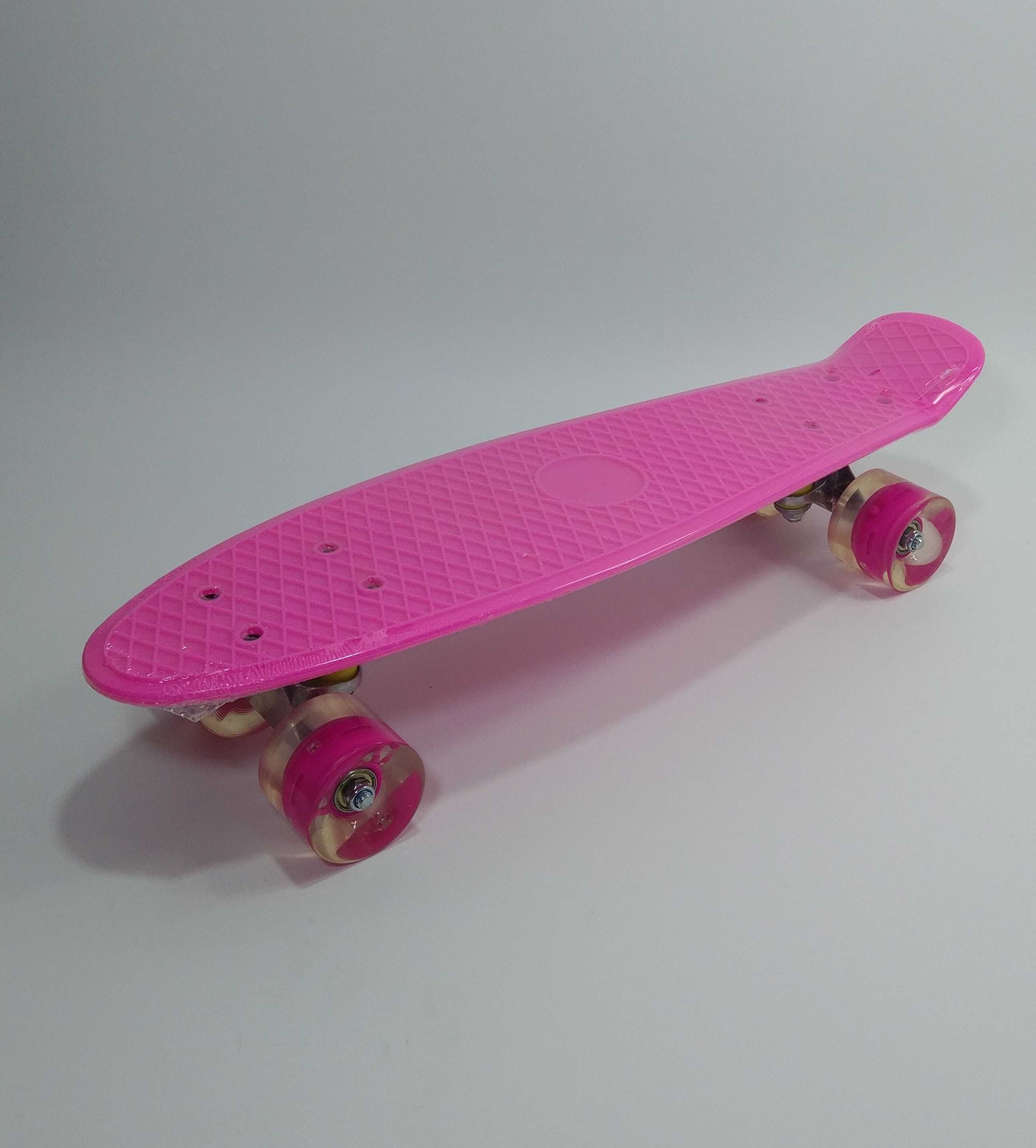 Розови цикламени светещи пениборди скейтборд penny board / пениборд