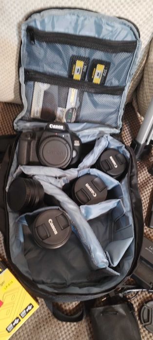 Pachet complet camera DSLR Canon EOS 4000 D + 4 obiective + accesorii