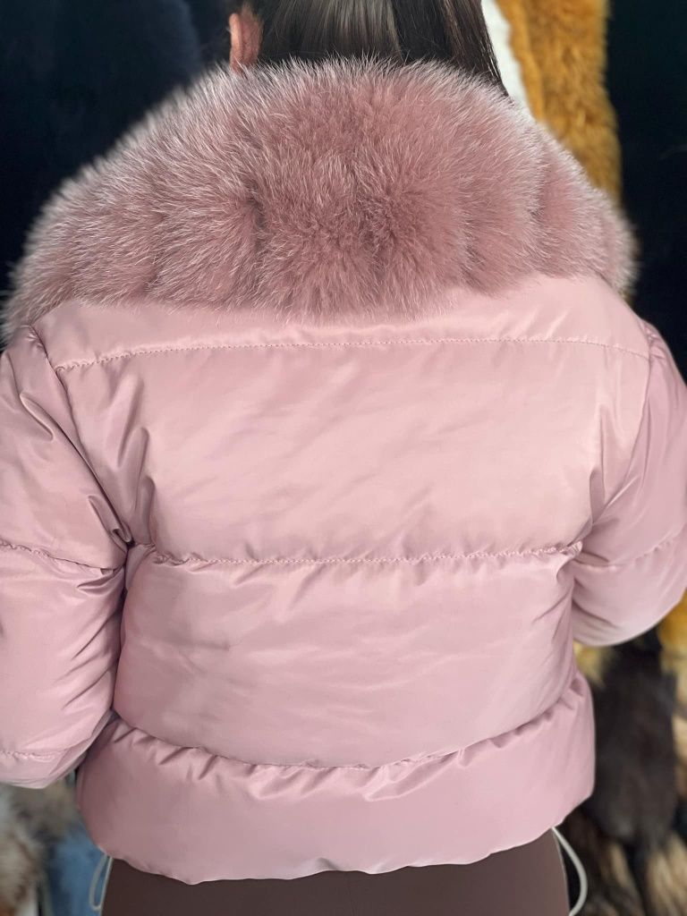 Пролетни якета естествен косъм сваляща яка