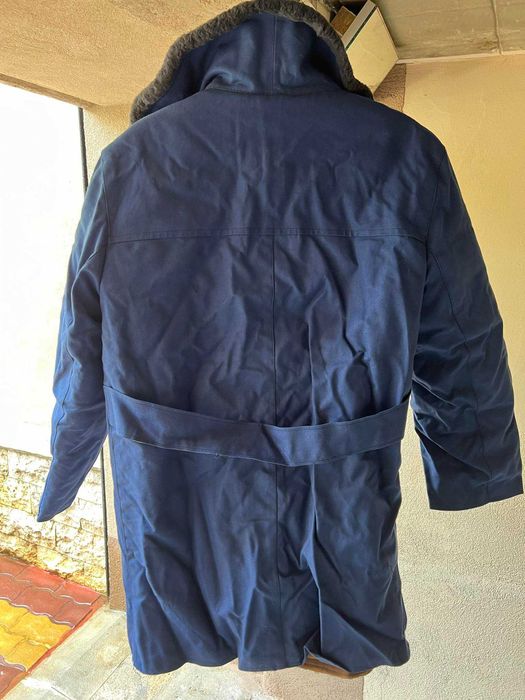 Ватирана шуба с третирана агнешка кожа