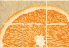 Кафель для стен NEFRIT декор с апельсинами для фартука 30 см на 20 см
