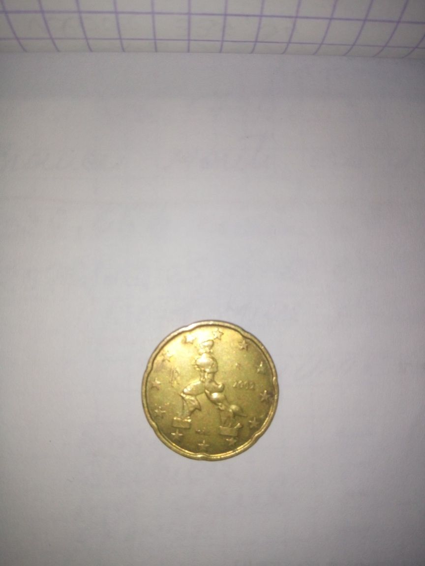 Moneda rară de 20 euro cent.