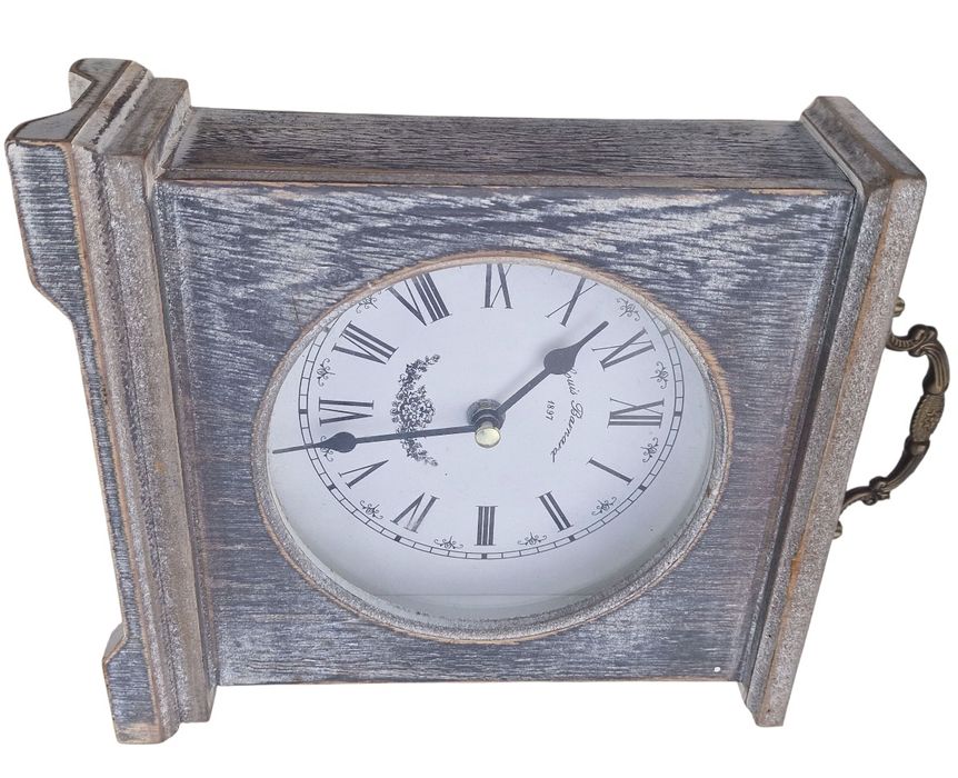 Ceas de Masa Vintage/Rustic  - Stil Suedez/Shabby Ch cu baterie.