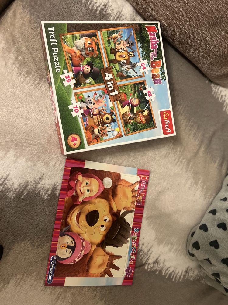 Figurine si 2 puzzle Masha si ursul