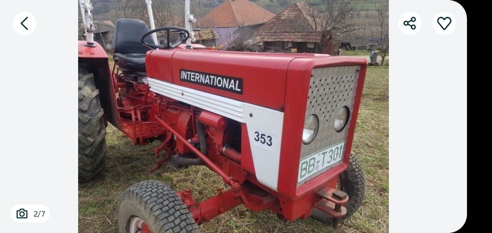 Vând Tractor IHC 353 impecabil
- motor în 3 pistoane
- cutie viteza 2