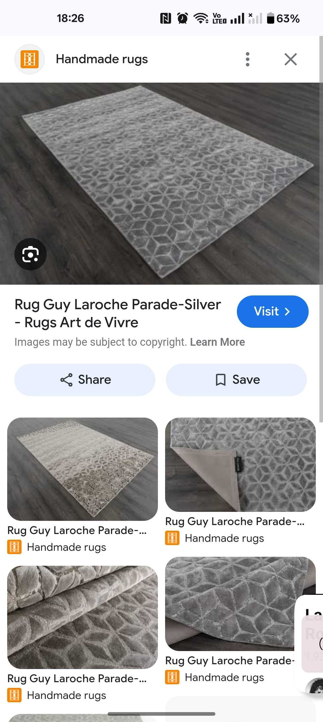 Сив Килим Guy Laroche