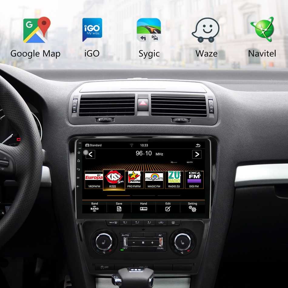 Navigatie Skoda Octavia 2 Octacore 4GB+32,10.1" IPS,SIM 4G,DSP,Android