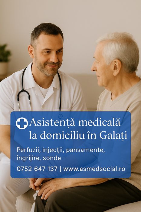 Îngrijiri medicale la domiciliu'perfuzii'injectii'pansamente escare.