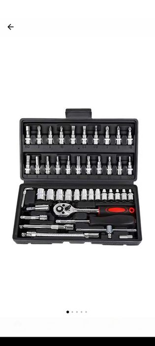 Set chei tubulare, QttvbTna, 46 piese, otel aliat