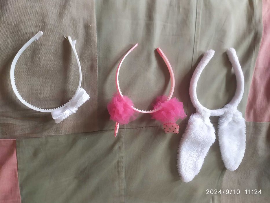 Ободок детский для праздника Зайка Кошечка Бантик Олень