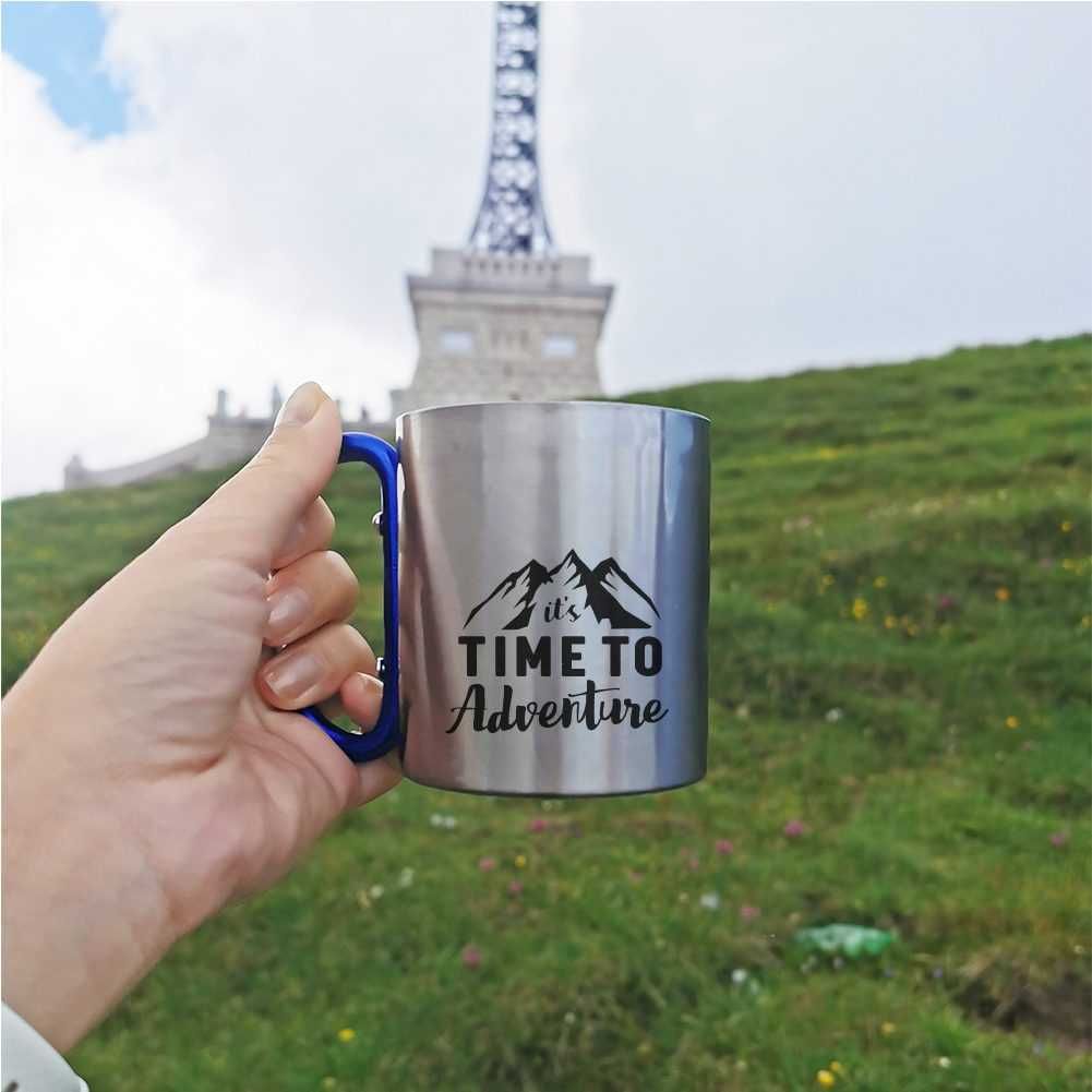 Cana Inox Cadou Personalizata Drumetie Dealuri – Time To Adventure